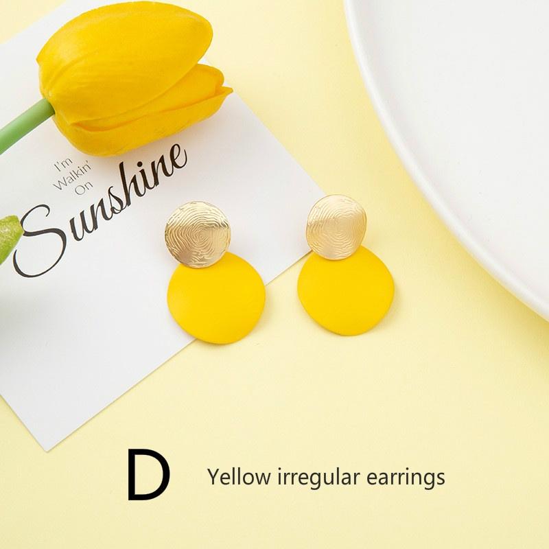 Yellow Lemon Fresh Earrings Female Summer New Joker Earrings Sweet Temperament Earrings