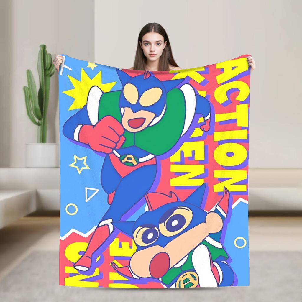 Crayon Shin chan Cartoon Decke Flanell Frühling Herbst Multifunktion Super Weich Überwurfdecken für Sofa Auto Bettwäsche Überwürfe