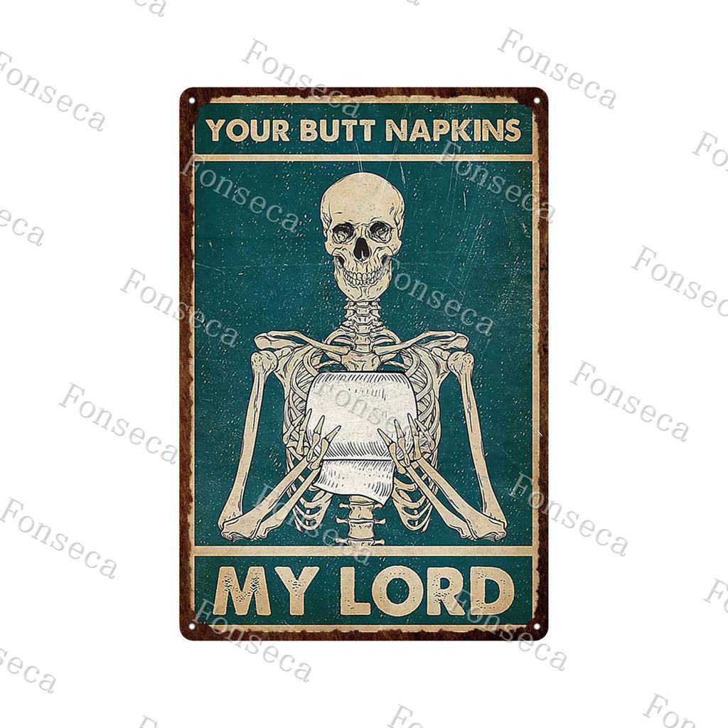 Retro Human Skeleton Tin Sign Gardening That's What I Do I Grow Stuff and I Know Things Cactus Vintage Chic Metal Poster