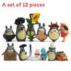 Totoro My Neighbor Cat Bus And Girl Anime Character Mini Model Set Ornament