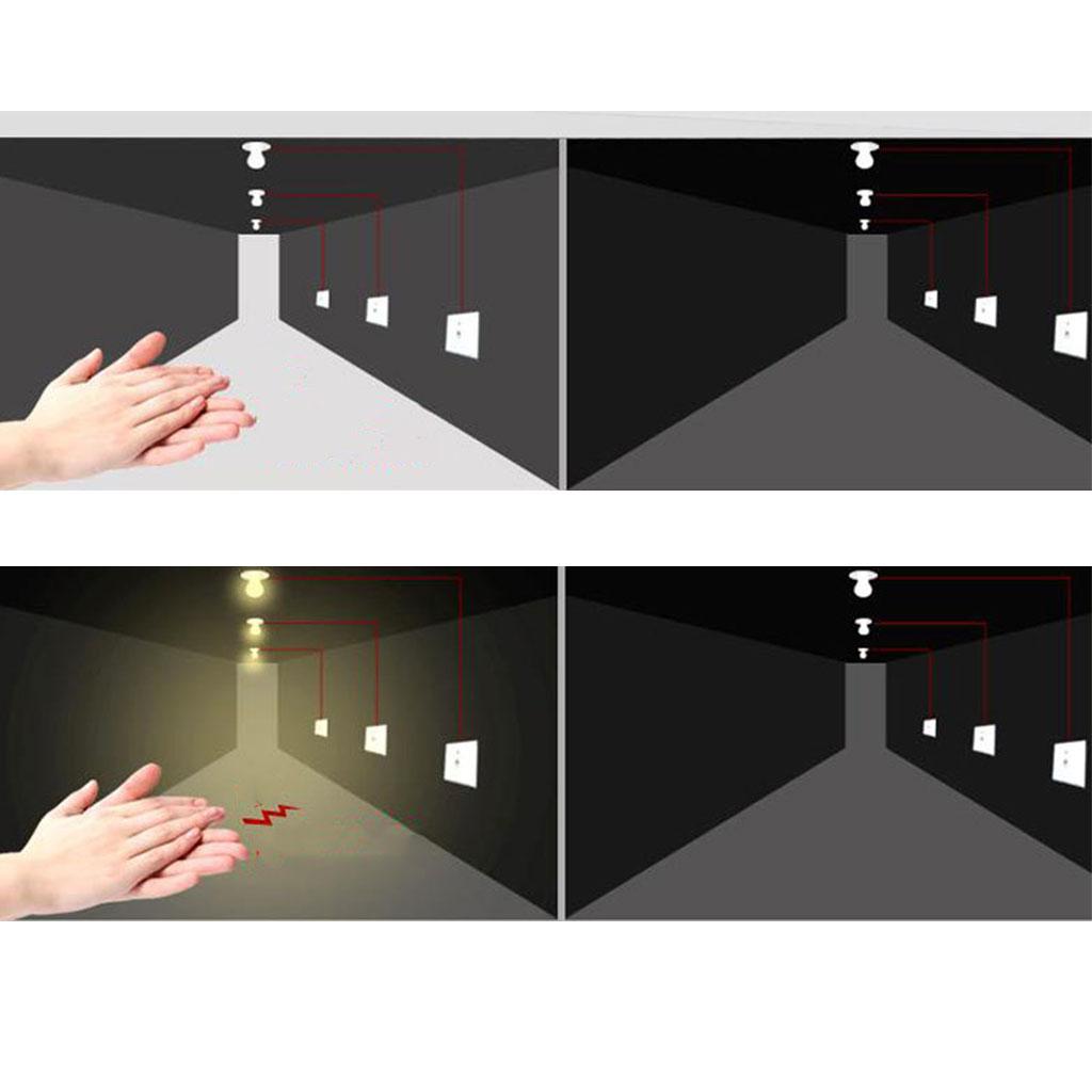 Sound/light Sensor Light Switch Concealed Sound Activated Switch Corridor Induction Led Light Switch 45s Auto On/Off