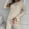 Fashion Women, Exquisite Cotton Spring and Autumn Pure Cotton Long-sleeved Trousers Home Two-piece Loungewear