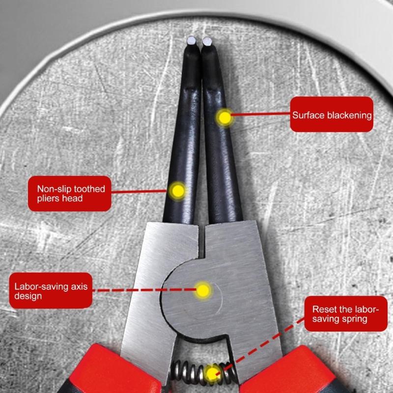 7-Zoll Sprengringzange Circlipzange Für Präzise Aufgaben Mit Langlebigkeit Legierter Stahl Und Ergonomischem Gebogenem Kopf