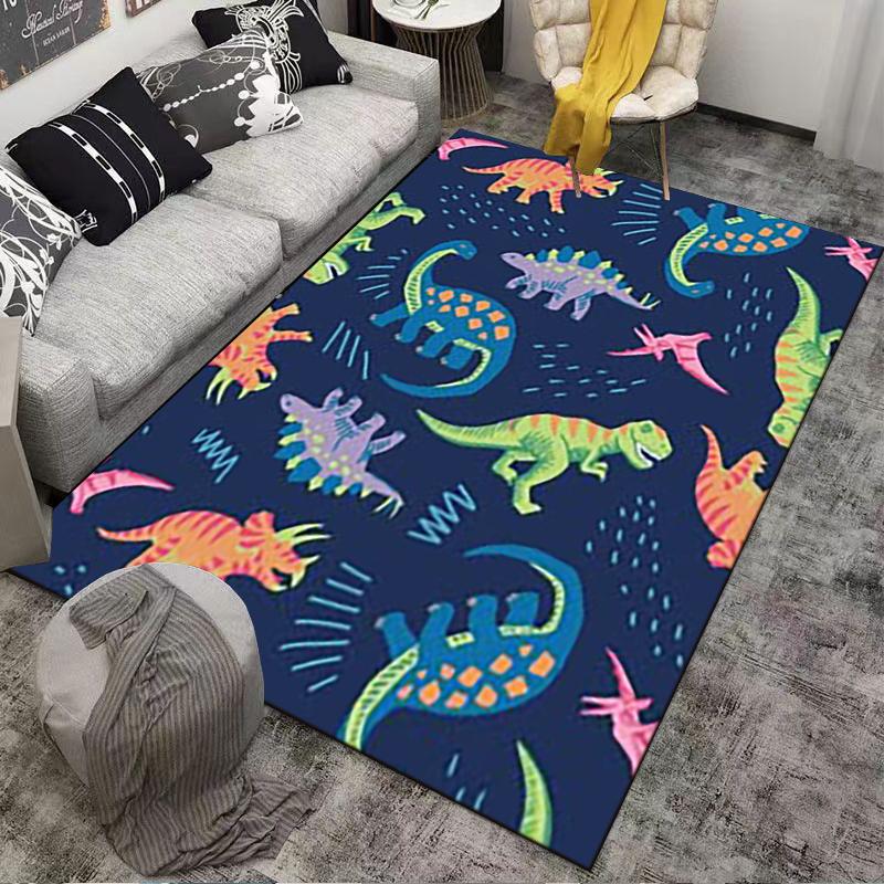 Colorful Dinosaur Designed floor mat, suitable as a non-slip mat for the living room or bedroom sofa