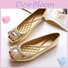 Luxurious Rhinestone Soft Leather Boat Shoes For Women With Non-slip Sole