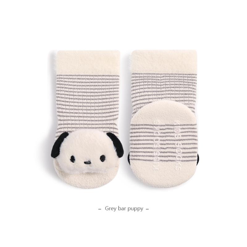 

Winter Anti-Slip Baby Floor Socks Warm Thick Newborn Infoor Socks Cute Cartoon Dog Non-Slip Toddler Socks XS(0-6M)