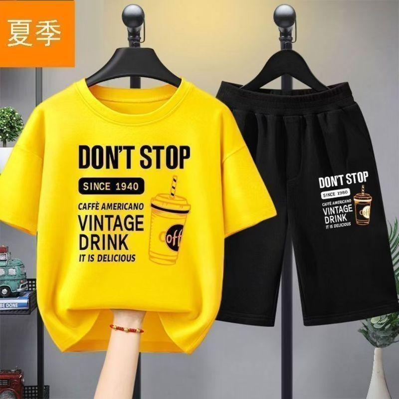 Boys' Summer Set Loose Children's Clothing Printed Fashion Two piece Set