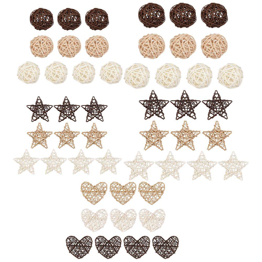 

Аксессуары Дерево Кофе Белый Домашние украшения Шар из ротанга Сердце Звезды Украшение рождественской елки