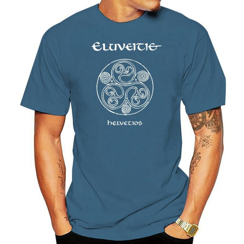 fashion mens t-shirt Eluveitie Helvetios Mens Unisex Black Rock T-Shirt New Sizes S-Xxxl Wholesale Tee Shirt MAN T-SHIRT S