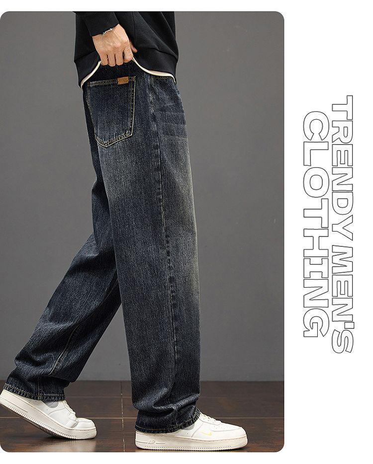 Pánské retro džíny s rovnými nohavicemi - Podzimní ležérní a business styl