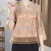Pérola Cetim Elegante Temperamento Pulôver Verão Novo Moda de Luxo Casual Top Roupas de Mamãe