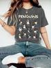 Polyester 100% European and American Penguin Print Round-neck Short-sleeved Women's Top Fashionable Base Layer Aesthetic Clothes
