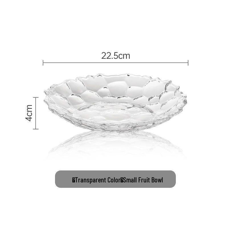 European Style Crystal Glass Fruit Bowl - Large Decorative Basket for Candy & Dried Fruit