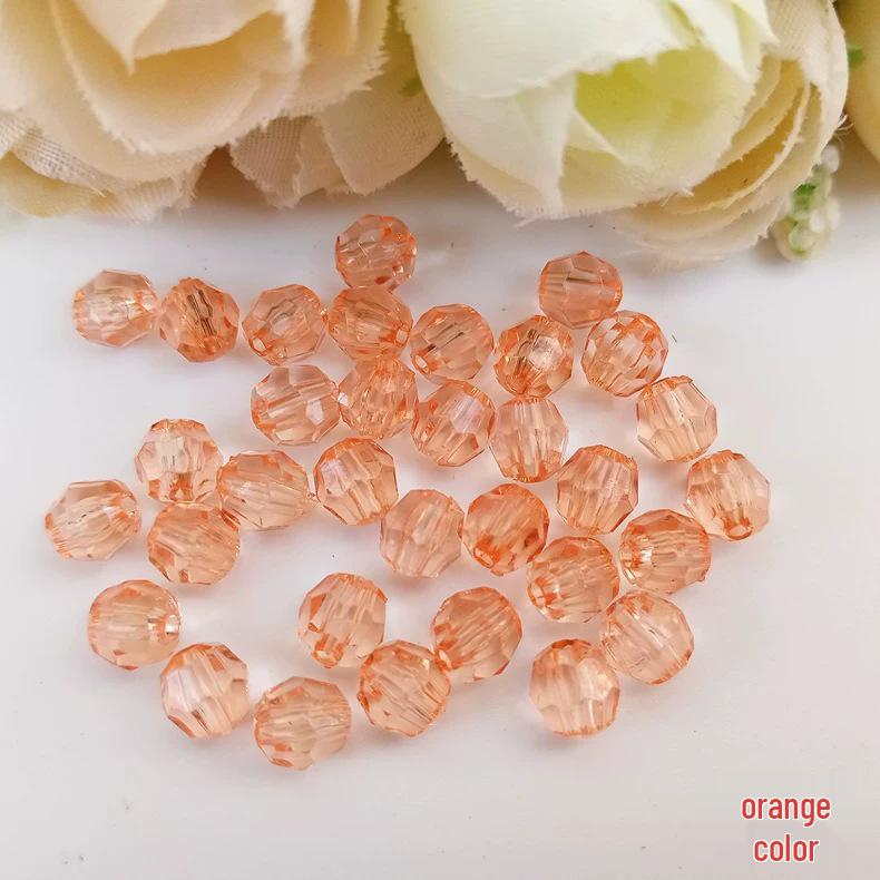 Transparent 6MM Faceted Acrylic Beads for DIY Crystal-Like Ornaments and Curtains