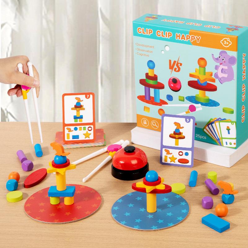 Beaver Building Block Clip Music Children'S Early Education Puzzle Wooden Desktop Balance Game Stack Music Toys