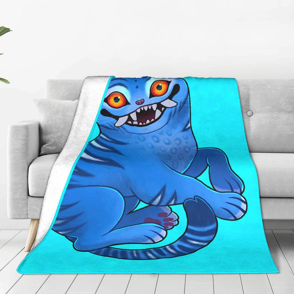 Derpy Tiger Warm Soft Blanket Kpop Demon Hunters Students Plush Throw Blanket Print Couch Chair Flannel Bedspread Sofa Bed Cover