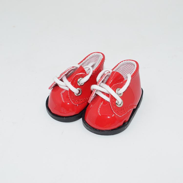 

5 см Зіркова Лялька Ідол Милі Шнурівка Шкіряні Туфлі для 20 см Бавовняної Ляльки Іграшки 5.5 x 3.1 x 2.6 CM (L*W*H) червоний