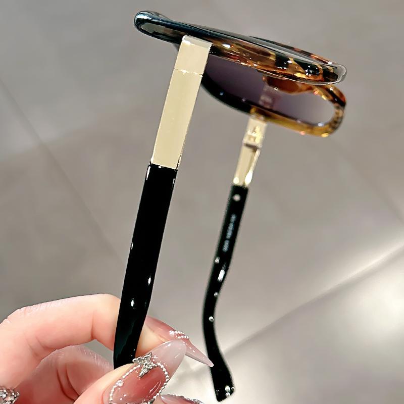 Large-framed, one-piece, European-style fashionable sunglasses, high-end and casual, unisex windproof sunglasses