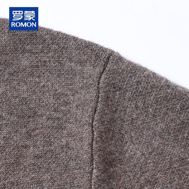 ROMON Men's 100% Pure Wool Thickened Button Cardigan Sweater with Pockets