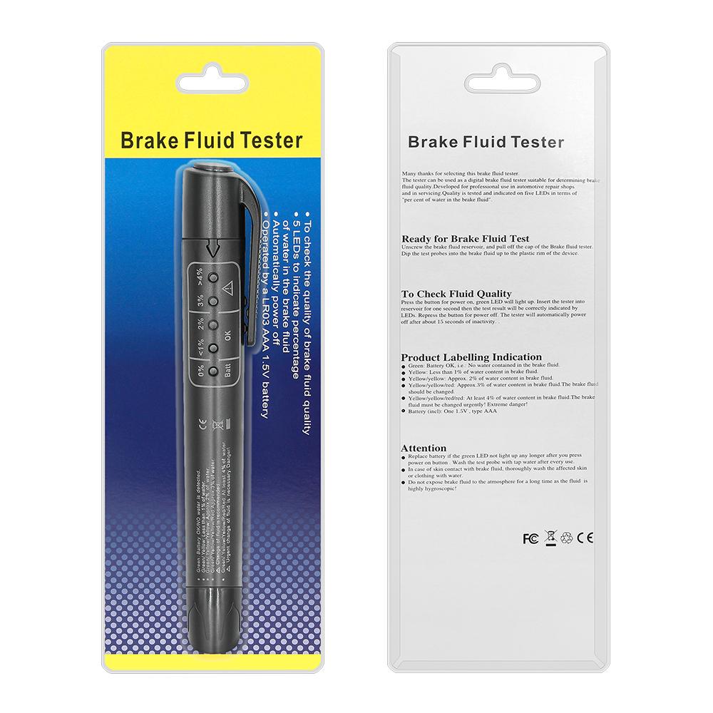 Auto Liquid Testing Brake Fluid Tester Pen For DOT3/DOT4 LED Accurate Brake Oil Test Quality Check Automotivo Car Accessories