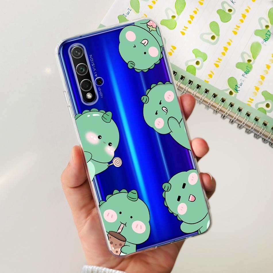 For Huawei Nova 5T Phone Case Nova5T YAL-L21 YAL-L61 YAL-L71 Elegant Printing Soft Silicone Clear TPU Slim Cases