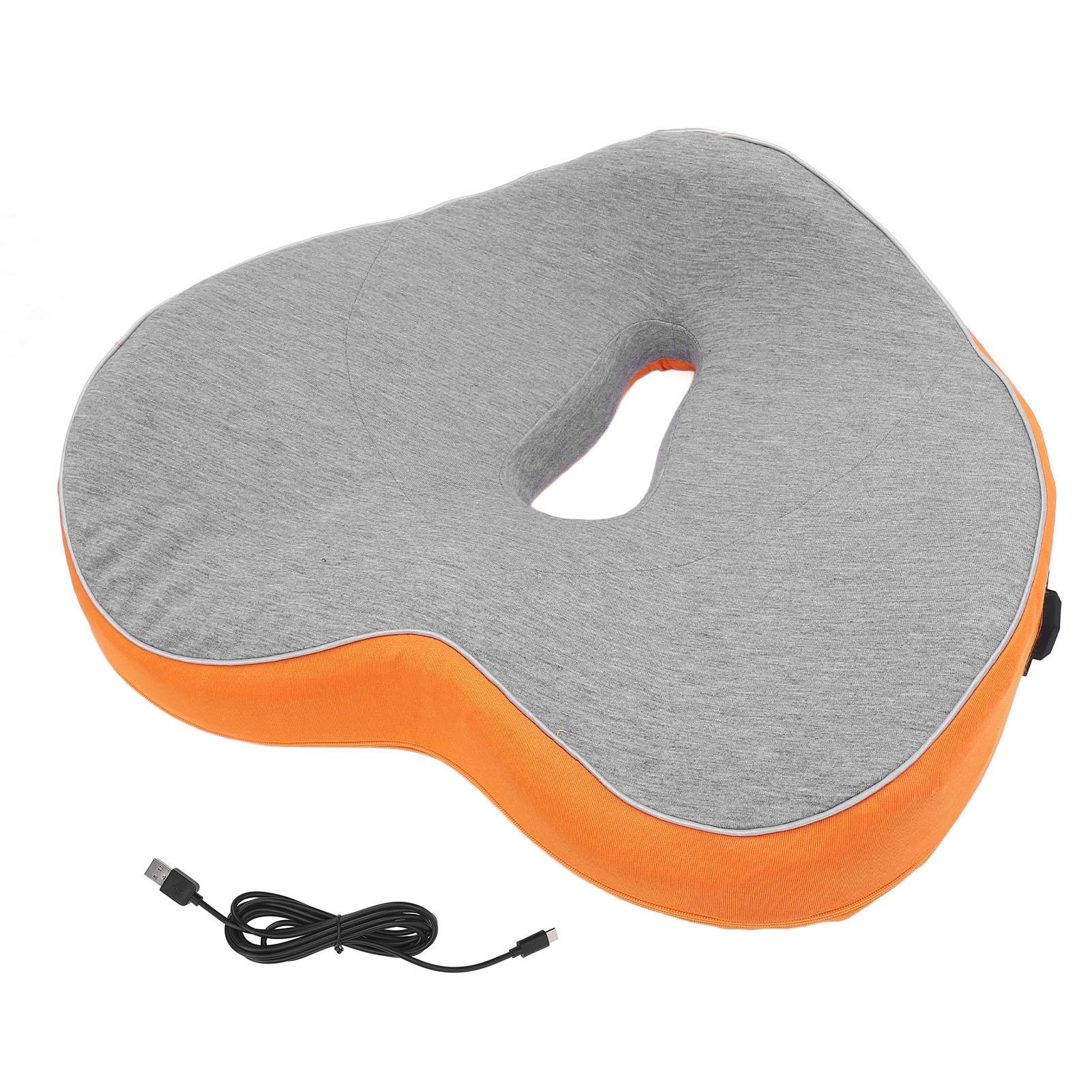 

Heated Chair Cushion USB Heating Memory Foam Chair Pad 3 Levels Settings Winter Heating Hip Cushion помаранчевий