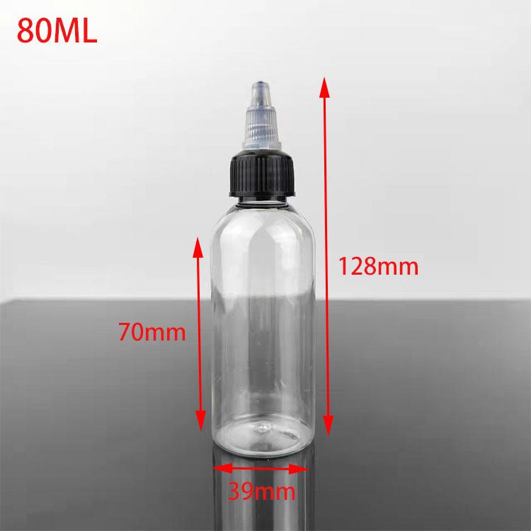 30, 50, 100ml Transparent PET Travel Bottle with Rotary Cap and Nozzle