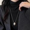 Collana Pendente Acciaio Inossidabile Forma Uovo per Donne Uomini Metallo Grande Ovale Goccia d'Acqua Catena Maglione Collana Lunga Gioielli Eleganti