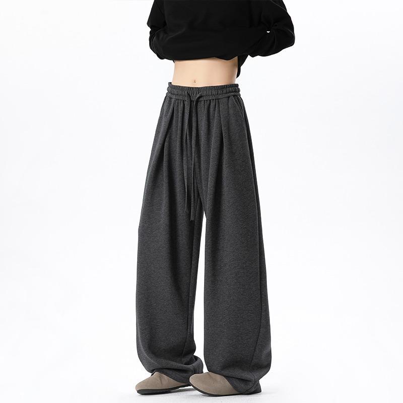 Pants heavy lazy autumn and winter simplicity are straight wide legs loose drape casual pants men vi sports trousers