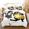 Die meisterhafte Katze ist heute wieder deprimiert Bettwäscheset Cartoon Anime Dreiteiliges Set Erwachsene Kind Schlafzimmer Bettbezugsets