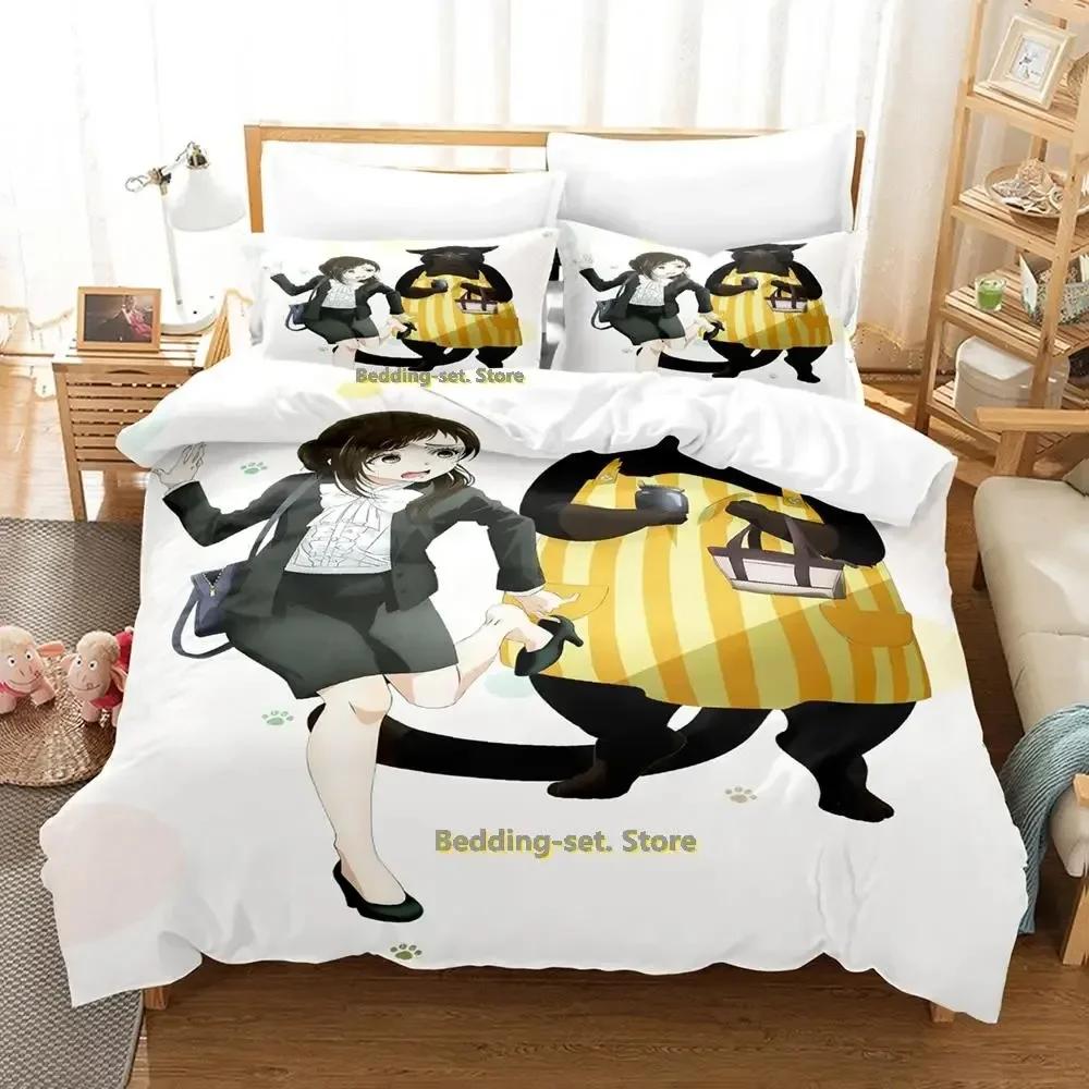 Die meisterhafte Katze ist heute wieder deprimiert Bettwäscheset Cartoon Anime Dreiteiliges Set Erwachsene Kind Schlafzimmer Bettbezugsets