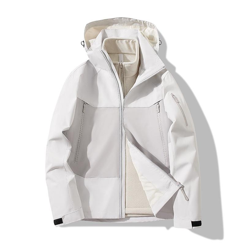 Jacket Men and Women Couple Three-in-one Outdoor Jacket Autumn and Winter Large Size Outdoor Windproof Loose Jacket