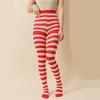 Pantimedias a rayas estilo gótico Punk para mujer, medias largas de arco iris, medias elásticas ajustadas de cintura alta para Halloween y Navidad