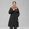 Winter Down Jacket for Women Long Style Large Fur Collar Slim Waist White Duck Down Jacket