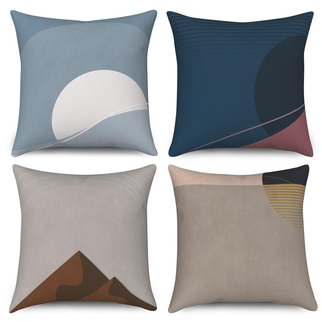 4Pcs Home Decor Cushion Covers, Black Cat & Floral Scenery Pillow Cases For Living Room Sofa Bedroom Car Decoration