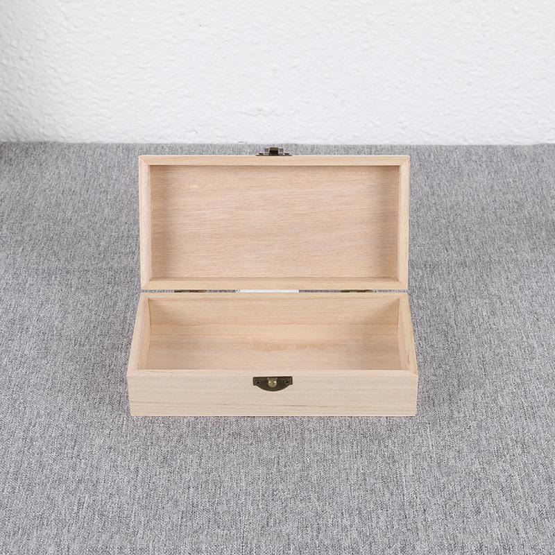 In-Stock Retro Paulownia Wooden Storage & Gift Box with Hinged Lid