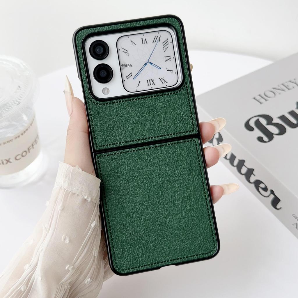 Huawei Nora Flip Faltbares Handyhülle: Einfach, Schützend, Einfarbig, Litschi-Muster.