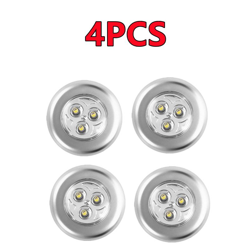 5-1PC 3 LED Night Light Touch Control Under Cabinet Light Wireless Wall Lamp Touch Switch Bedside Lamp Battery Powered Bedroom
