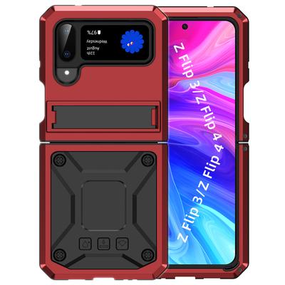 Carcasă cu suport și protecție completă pentru Samsung Galaxy Z Flip 4 5g 2022, cu suport, strat dublu de protecție rezistentă la șocuri pentru Z Flip 3/4