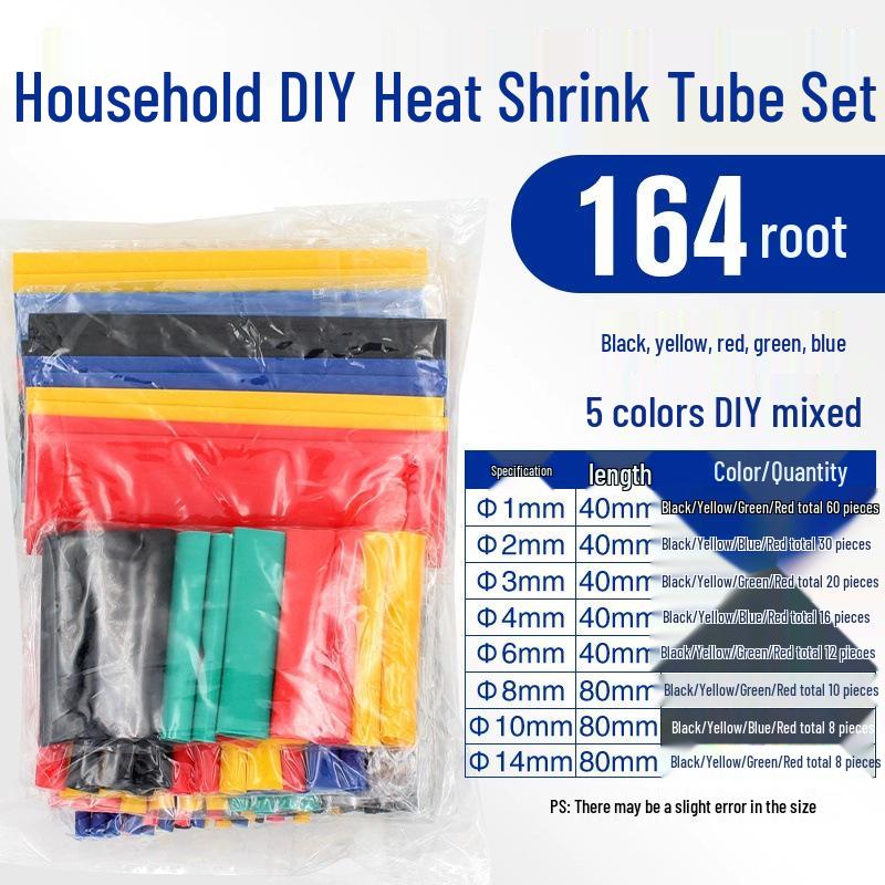 

164PCS Multi-Color Heat Shrink Tube Set - Eco-Friendly, Flame Retardant, Waterproof.