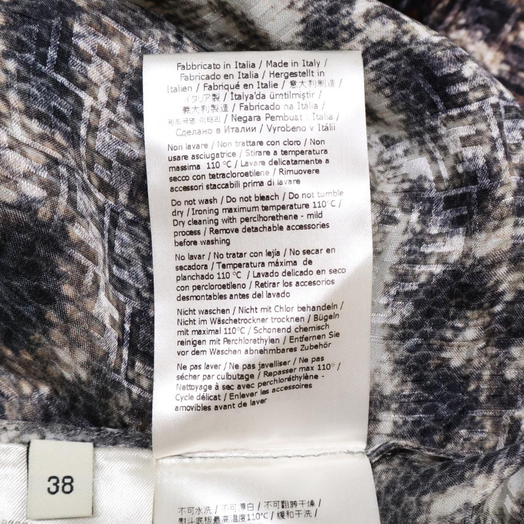 FENDI [Excellent Condition/Domestically Authorized/Made in 2011] FDD027ARUF Monogram 100% Silk Maxi Dress dress 38 multicolorUsed