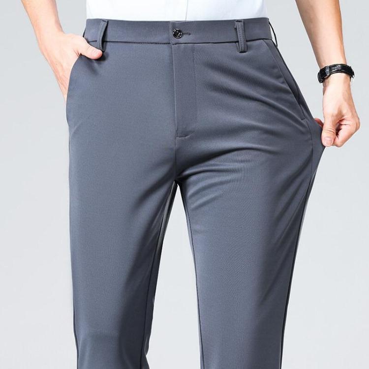 Comfort Fit Mens Plus Size Loose Trousers Big and Tall Straight Leg Casual Office Work Pants Classic Business No Tight Commuting