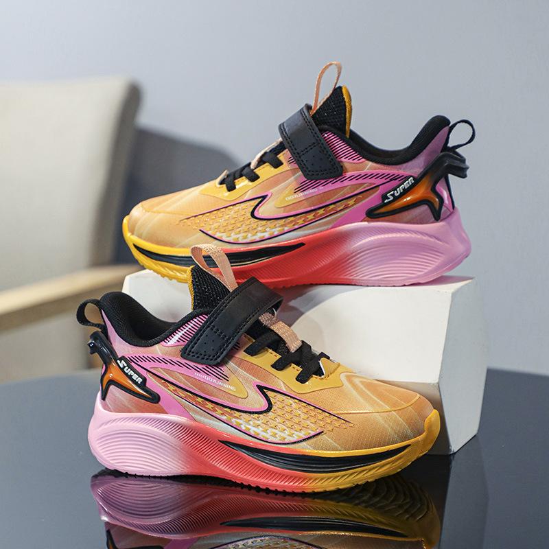 

Boys sports shoes medium and older children s leather surface school Velcro running shoes lightweight wear-resistant protective versatile runn 40