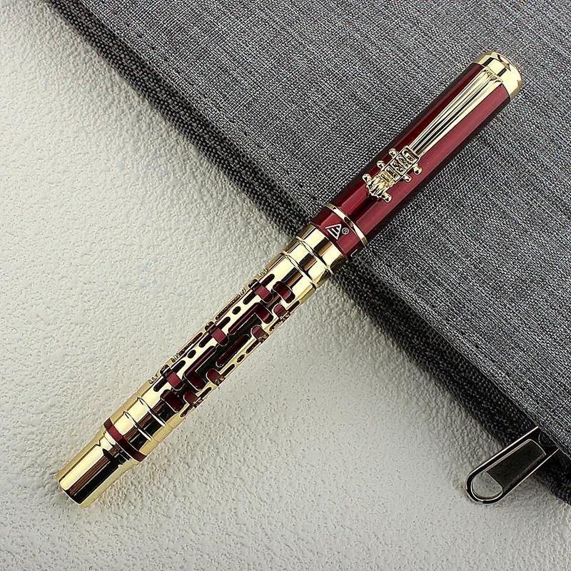

Metal Hollow Out Fountain Pen 3095 Converter Calligraphy Pens for Writing Drawing Journal Business Gift Ink Pen Dark tip Nib 0.5MM