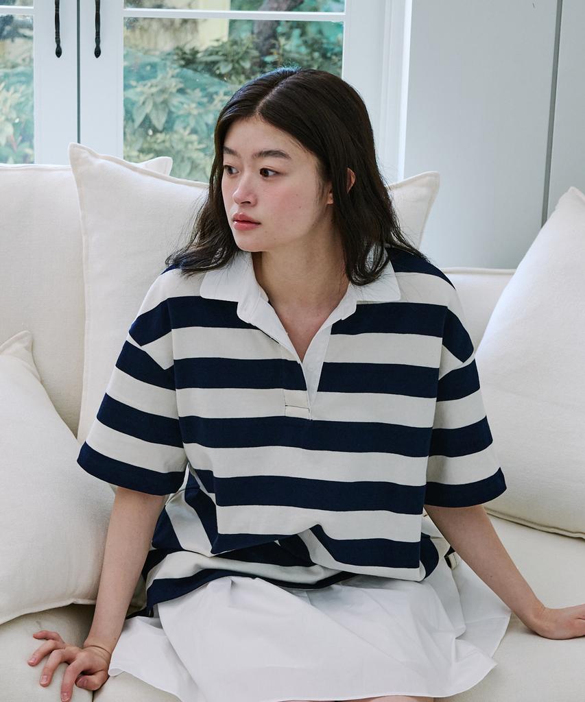 YUPPE Stripe Collar T-Shirt_Ivory