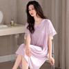 Pajamas Women's Summer Modal Women's Pajamas Dress Summer Women's Middle-aged Mom Ice Silk Thin Summer Dress
