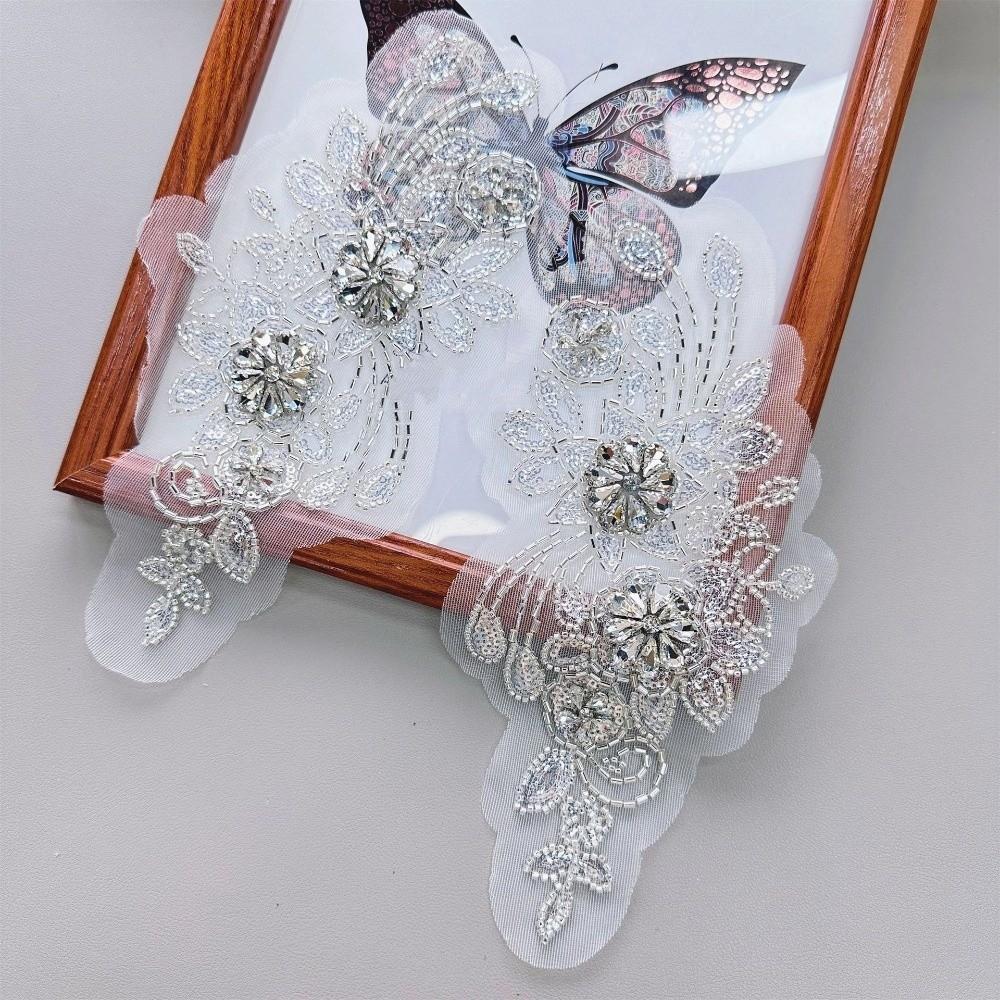 Fashion Rhinestones Applique Flower Design Dress Patches Patch Repair  Sew On Patches