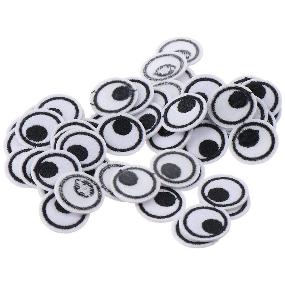 1.6 X 0.8 Inch Embroidered Patch Terylene Fabric Patches Black/White Eye Patches  For Clothes
