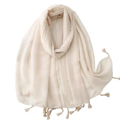 Bufandas Ligeras de Protección Solar para Mujer, Algodón y Lino, Acondicionamiento de Aire, Protección Solar, Bufandas de Playa, Chal de Verano