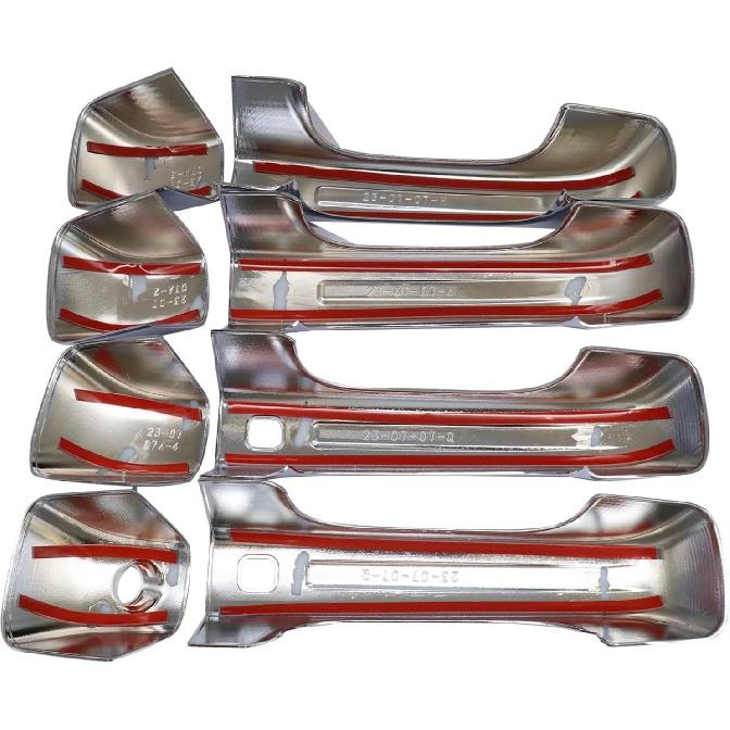 4 Pcs Chrome Door Handle Covers With 2 Front Smart Keyholes Cutout Compatible with 2019-2024 Ram 1500 4DR Model